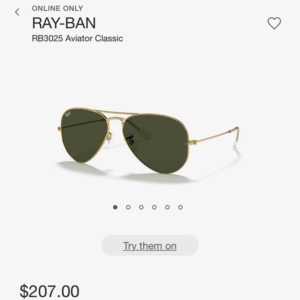Ray Ban Aviator Classic Sunglasses in Gold and green (RB3025)